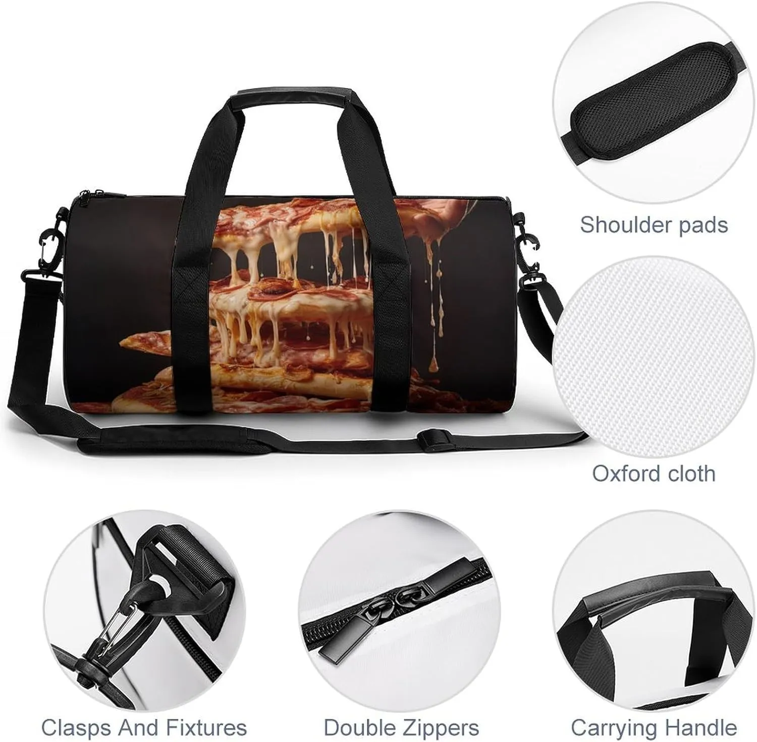 Gym Bag Some Pizza Duffel Bag for Men Women Overnight Bag with Shoe Compartment Workout Bags