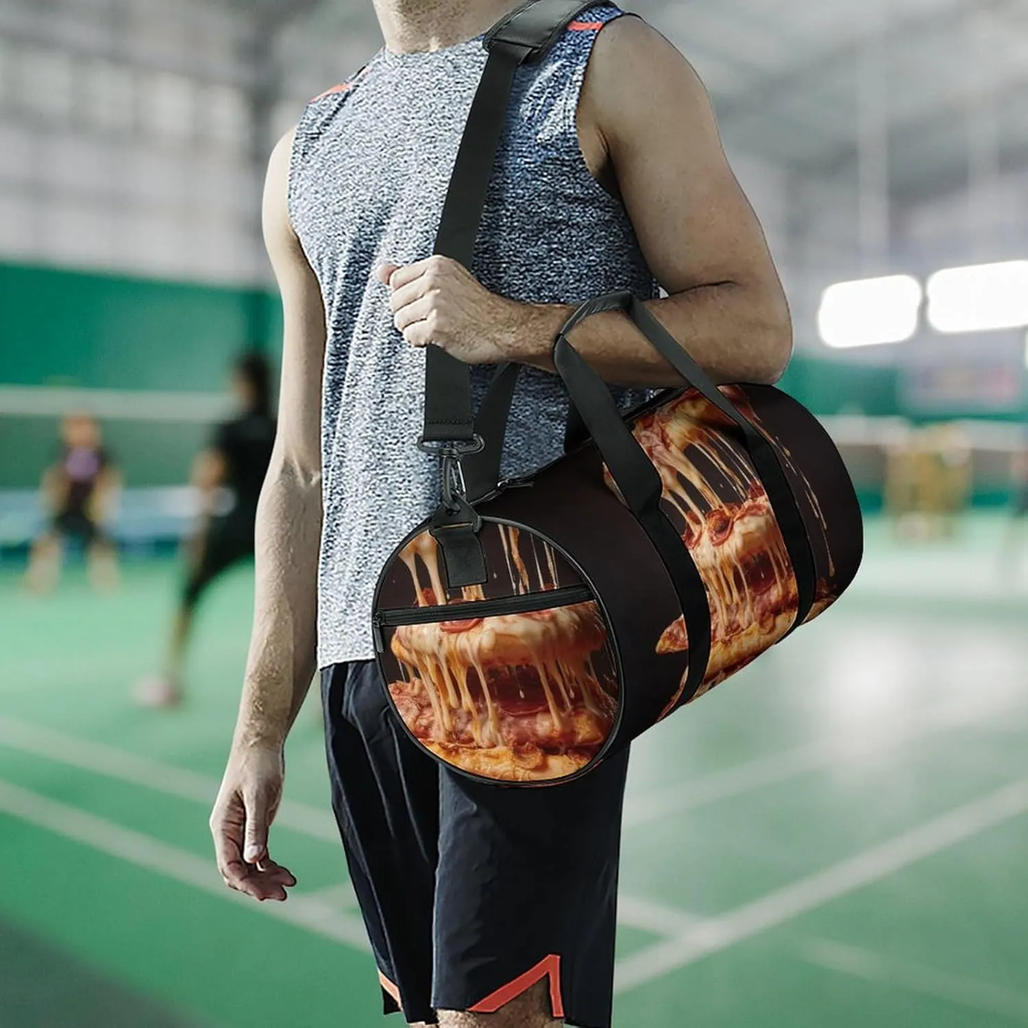 Gym Bag Some Pizza Duffel Bag for Men Women Overnight Bag with Shoe Compartment Workout Bags