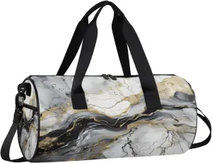 Gym Bags for Men Women Abstract Marble Texture Sports Duffel Bags Carry On Travel Duffle Bag with Detachable Adjustable Shoulder Strap Overnight Weekender Bag