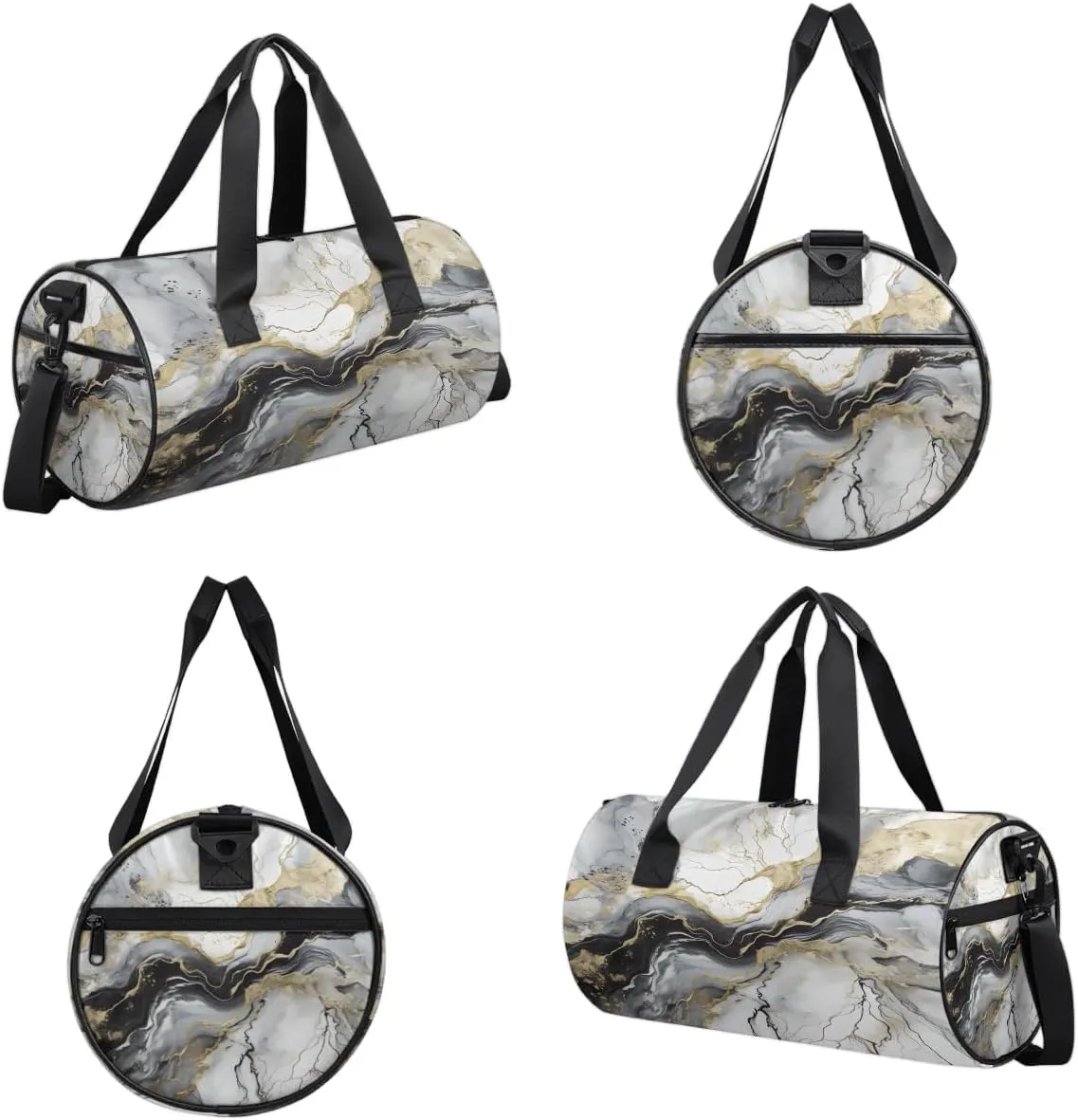 Gym Bags for Men Women Abstract Marble Texture Sports Duffel Bags Carry On Travel Duffle Bag with Detachable Adjustable Shoulder Strap Overnight Weekender Bag