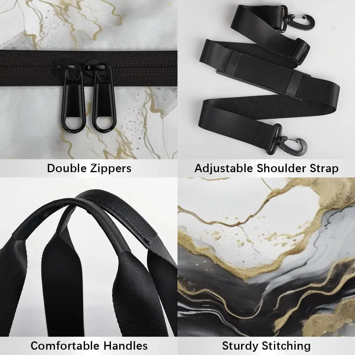 Gym Bags for Men Women Abstract Marble Texture Sports Duffel Bags Carry On Travel Duffle Bag with Detachable Adjustable Shoulder Strap Overnight Weekender Bag