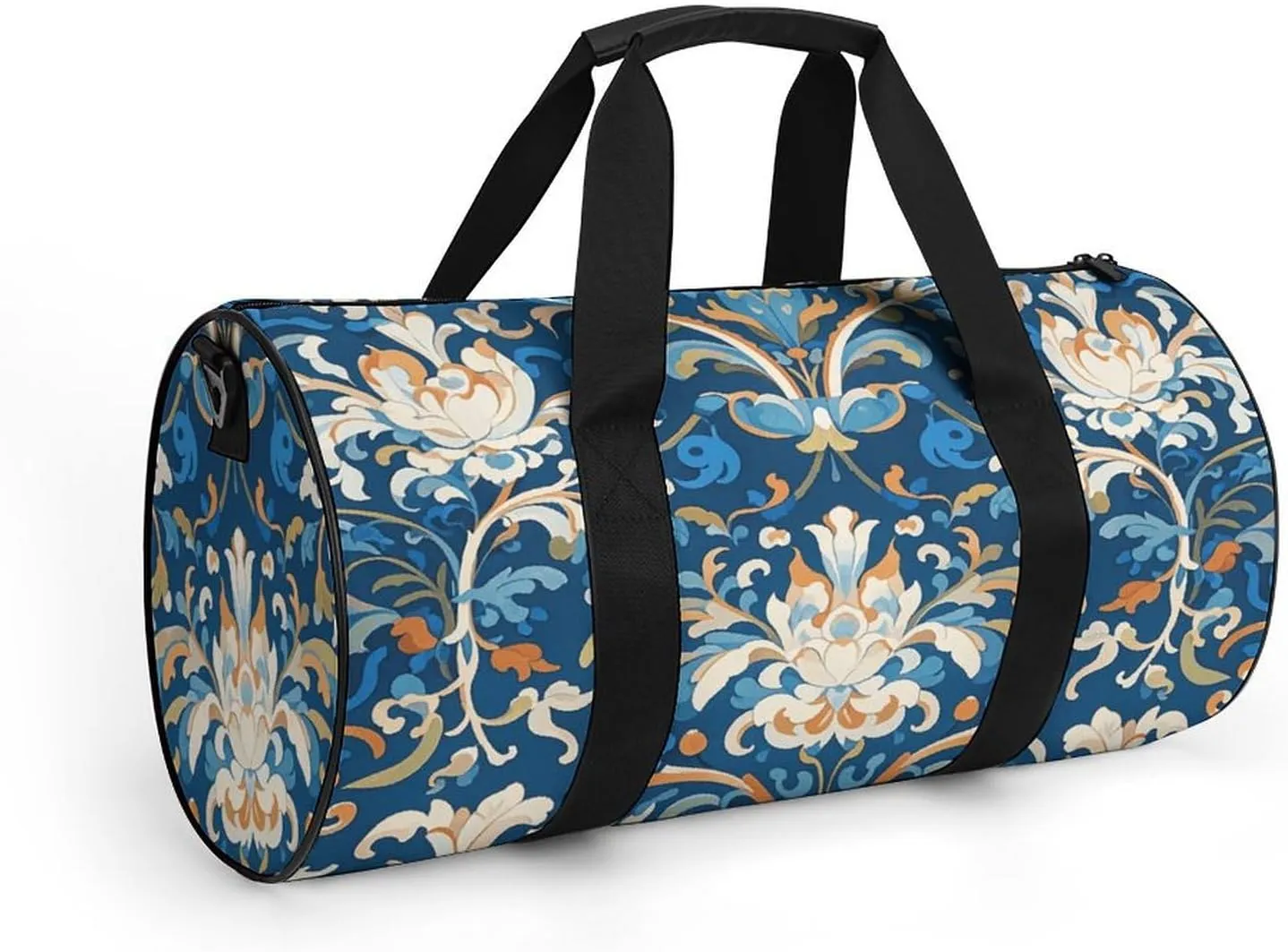 Gym Bags for Men Women Baroque Flowers Duffle Bag Travel Overnight Bag with Shoe Compartment Tote Bags