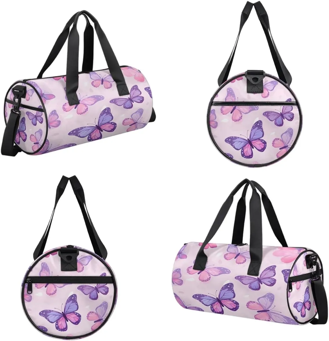 Gym Bags for Men Women Beautiful Butterfly Print Sports Duffel Bags Carry On Travel Duffle Bag with Detachable Adjustable Shoulder Strap Overnight Weekender Bag