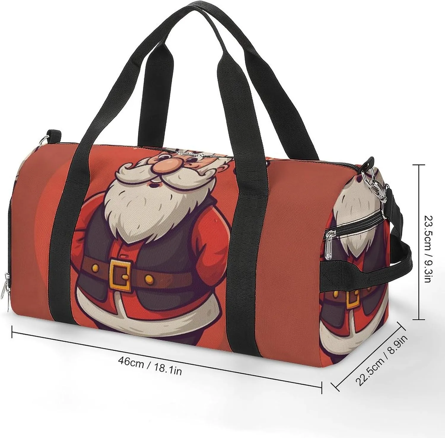 Gym Bags for Men Women Cartoon Santa Claus Duffle Bag Travel Overnight Bag with Shoe Compartment Tote Bags