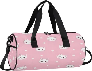 Gym Bags for Men Women Cat Printed Sports Duffel Bags Carry On Travel Duffle Bag with Detachable Adjustable Shoulder Strap Overnight Weekender Bag
