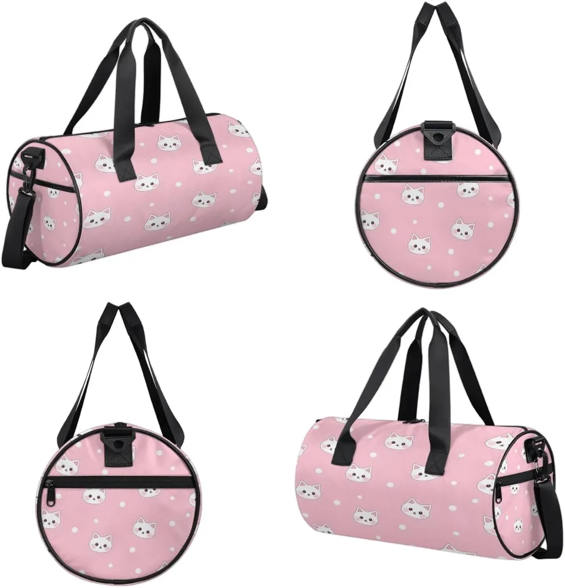 Gym Bags for Men Women Cat Printed Sports Duffel Bags Carry On Travel Duffle Bag with Detachable Adjustable Shoulder Strap Overnight Weekender Bag