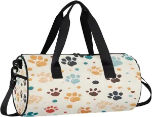 Gym Bags for Men Women Dog Paw Sports Duffel Bags Carry On Travel Duffle Bag with Detachable Adjustable Shoulder Strap Overnight Weekender Bag