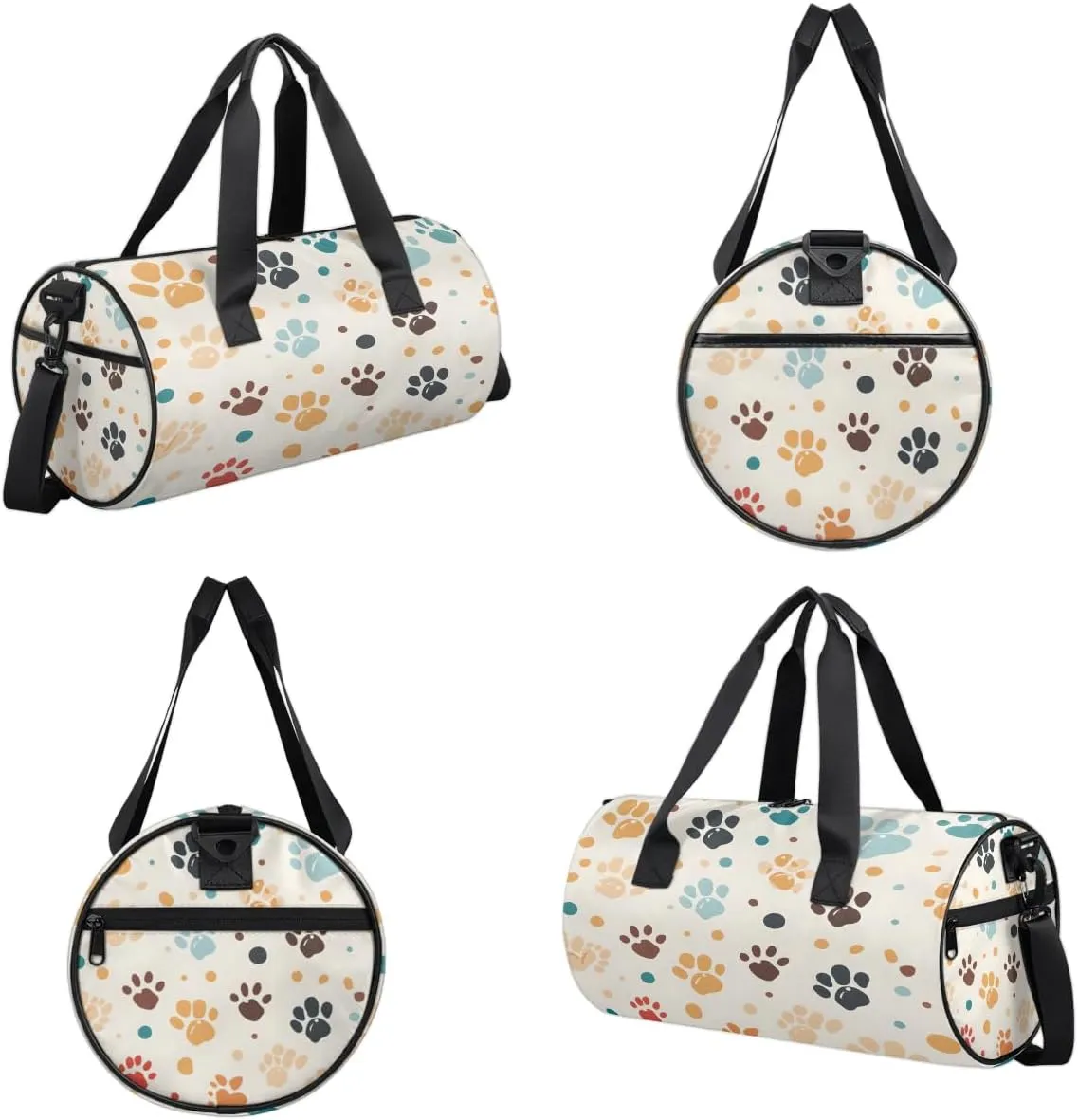 Gym Bags for Men Women Dog Paw Sports Duffel Bags Carry On Travel Duffle Bag with Detachable Adjustable Shoulder Strap Overnight Weekender Bag