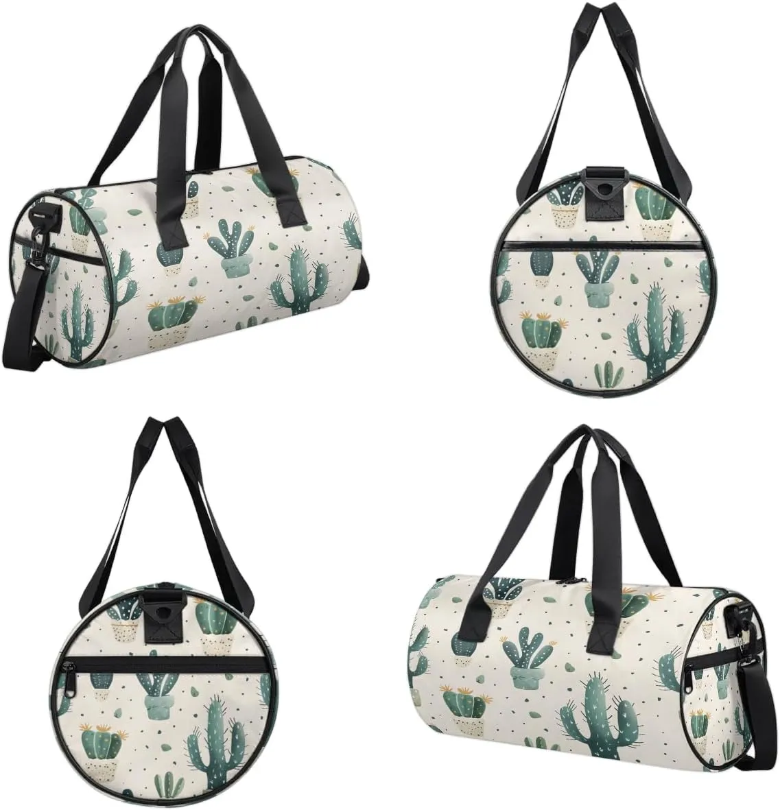Gym Bags for Men Women Green Plants Cactus Sports Duffel Bags Carry On Travel Duffle Bag with Detachable Adjustable Shoulder Strap Overnight Weekender Bag