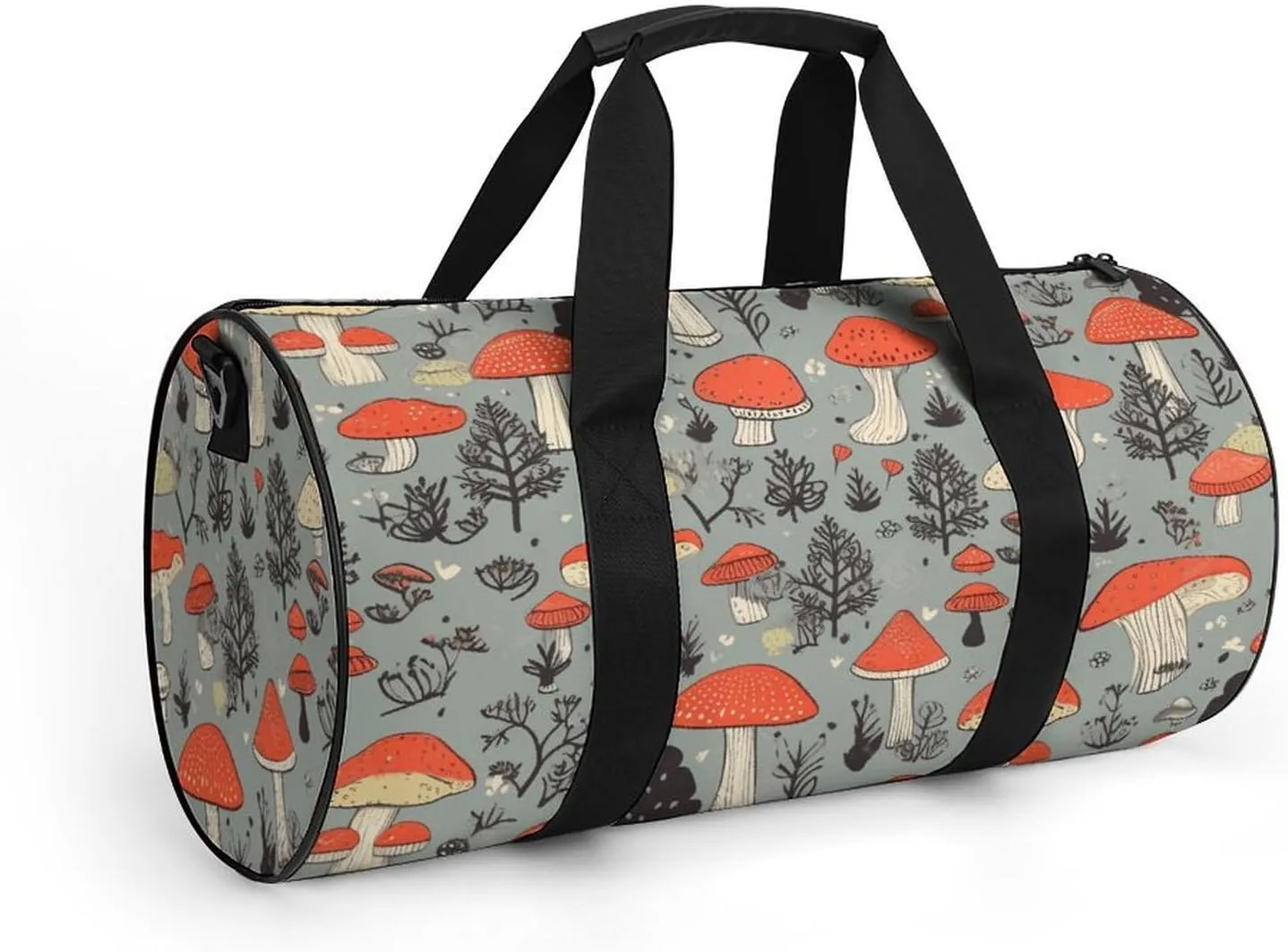 Gym Bags for Men Women Mushroom Duffle Bag Travel Overnight Bag with Shoe Compartment Tote Bags