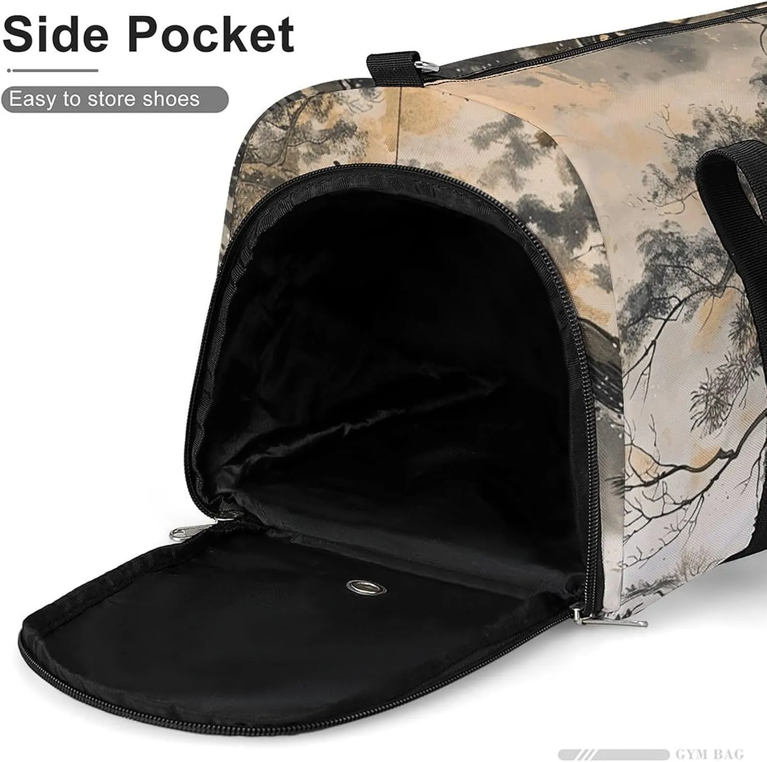 Gym Bags for Men Women Sitting Under The Tree Duffle Bag Travel Overnight Bag with Shoe Compartment Tote Bags