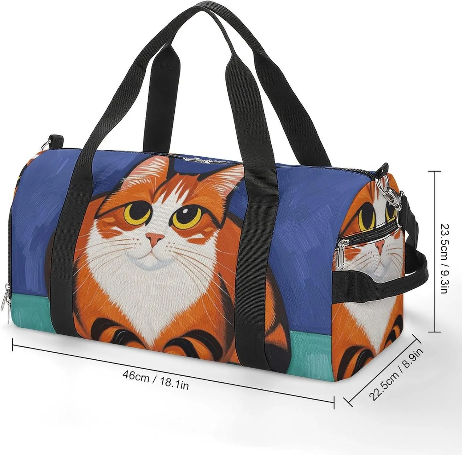 Gym Bags Small Mid-Century Modern Art Cats Duffel Bag Overnight Bag with Shoe Compartment Carryon Bag for Men Women