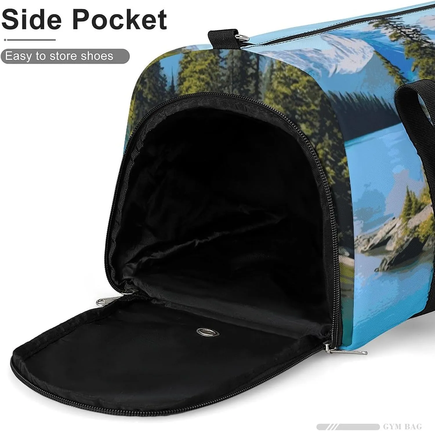 Gym Bags Small Spirit Island in Lake Duffel Bag Overnight Bag with Shoe Compartment Carryon Bag for Men Women