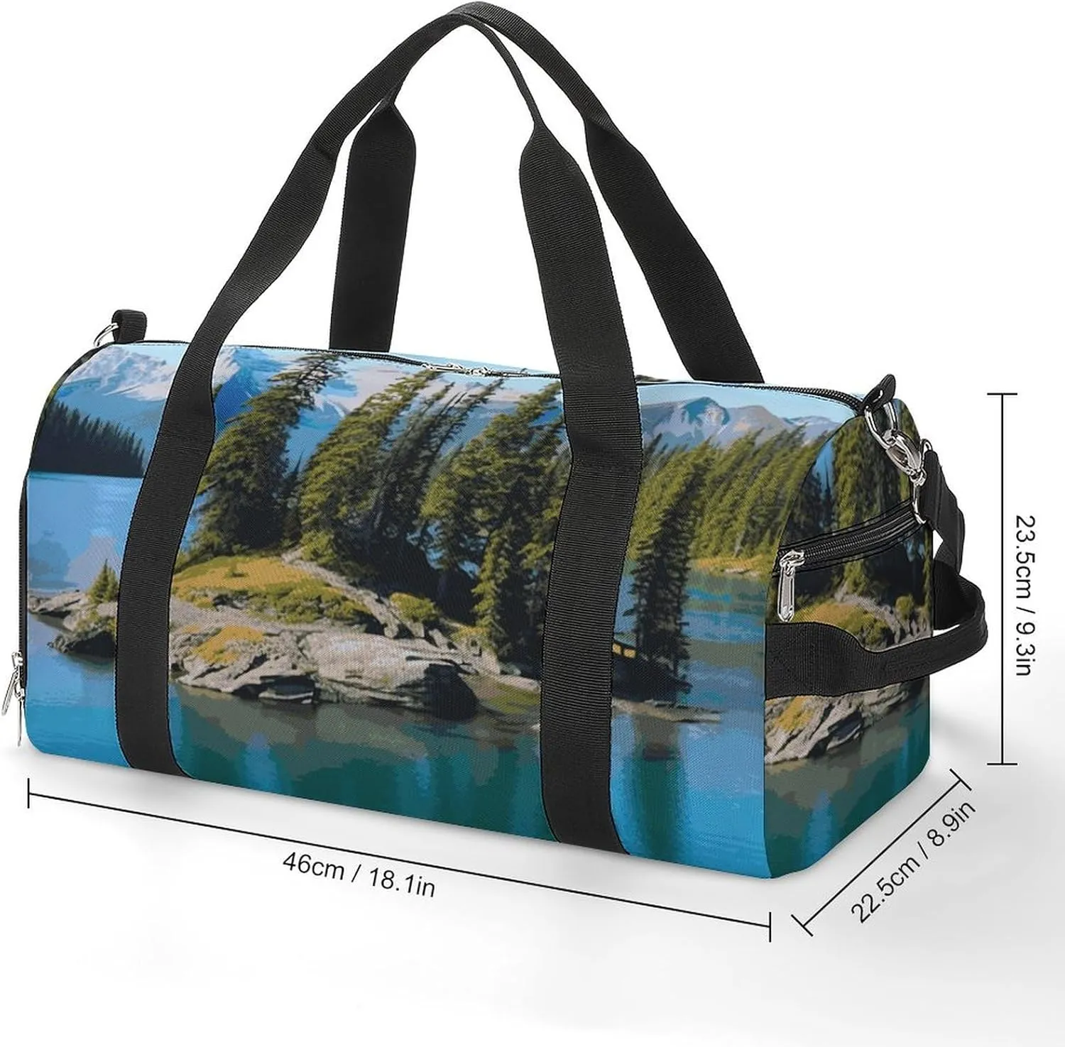 Gym Bags Small Spirit Island in Lake Duffel Bag Overnight Bag with Shoe Compartment Carryon Bag for Men Women