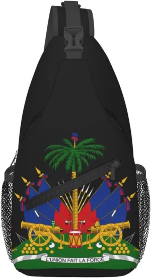 Haiti Shoulder Bag Haiti Flag Sling Backpack Daypack Casual Bag Haitian Backpack Bag for Outdoor
