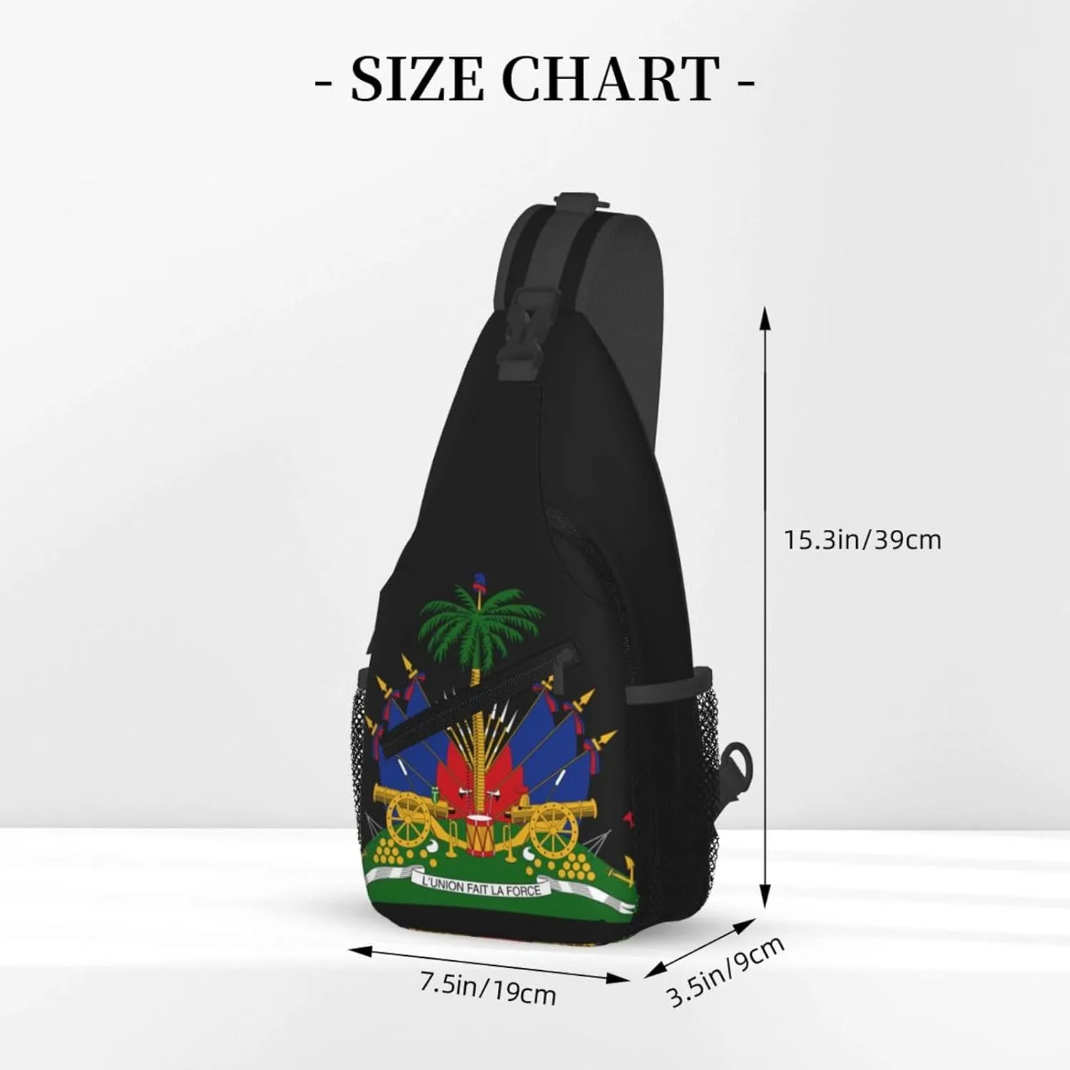 Haiti Shoulder Bag Haiti Flag Sling Backpack Daypack Casual Bag Haitian Backpack Bag for Outdoor