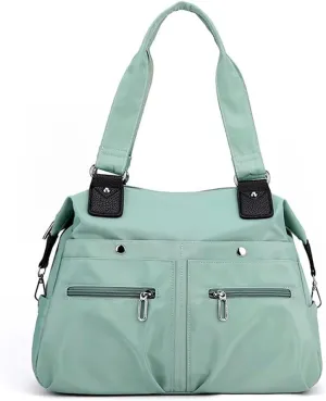 Handbag for Women Waterproof Nylon Satchel Handbag Large Capacity Travel Tote Bag Multi-pocket Shoulder Bag Mommy Bag