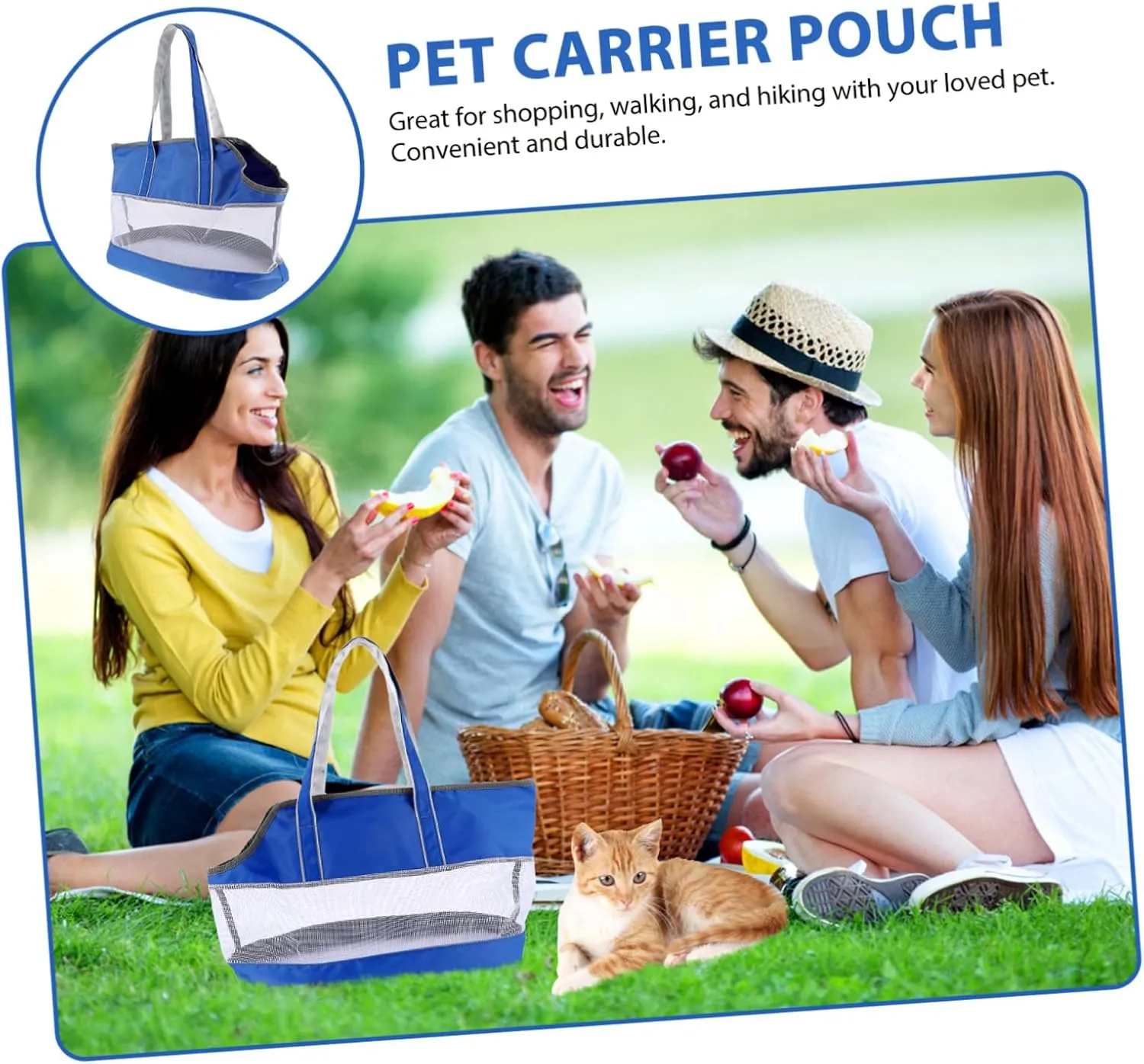 Handheld Pet Pouch Portable Cat Carrier Nylon Pet Cat Pouch Mesh Breathable Shoulder Bag Sturdy Pet Carrier