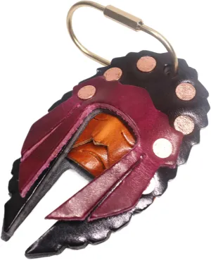 Handmade Leather Indian Chief Keychain, Hanging Bag Charm for Purse Tote Bag Handbag, Bag Accessories Charms