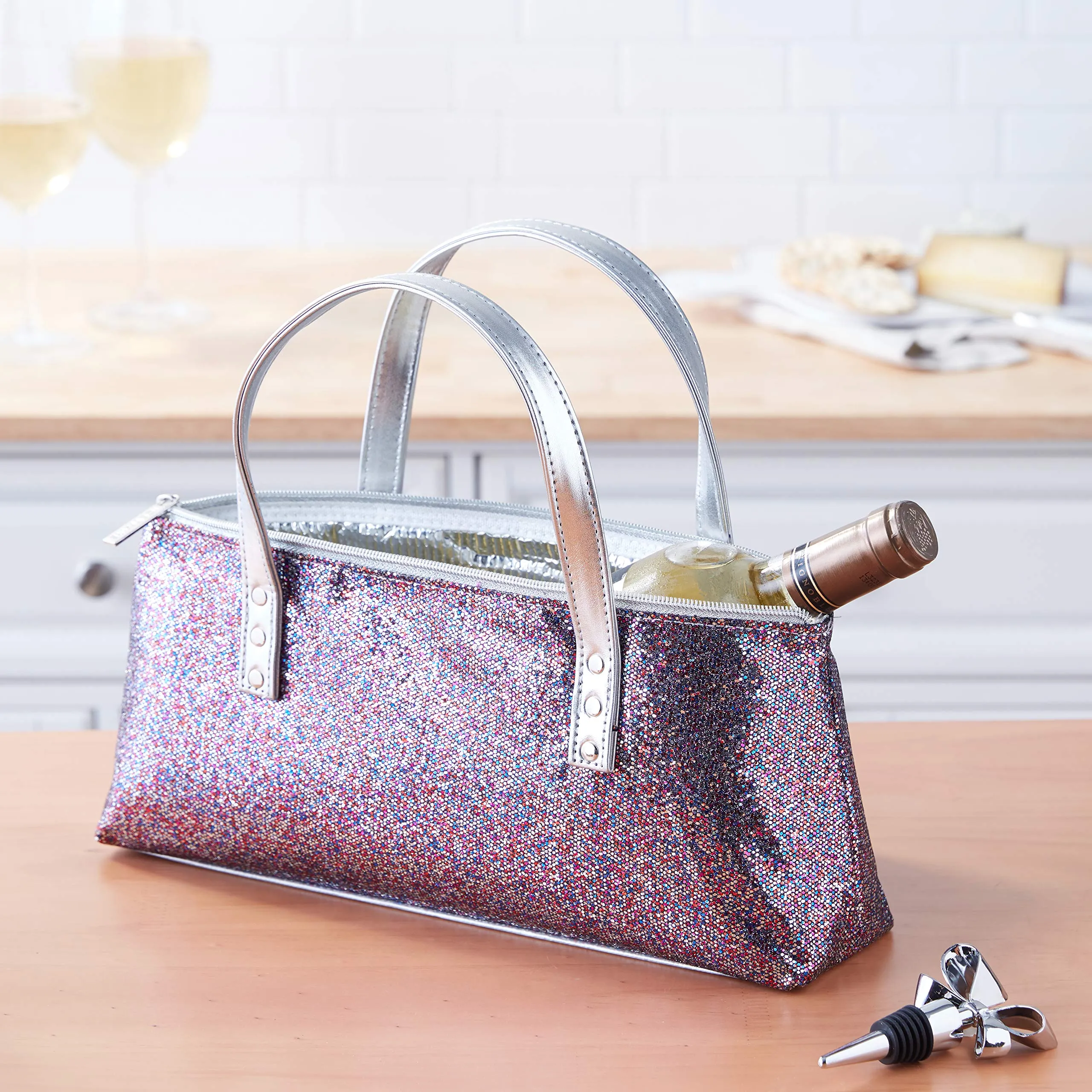 Happy Hour Wine Purse with Bottle Stopper