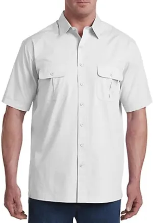 Harbor Bay by DXL Men's Big and Tall Co-Pilot Sport Shirt | Point Collar, Short Sleeves, Button-Through Flap Chest Pockets