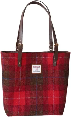 Harris Tweed Tote bag Retro Plaid Large Capacity Handbag Versatile Shoulder Bag