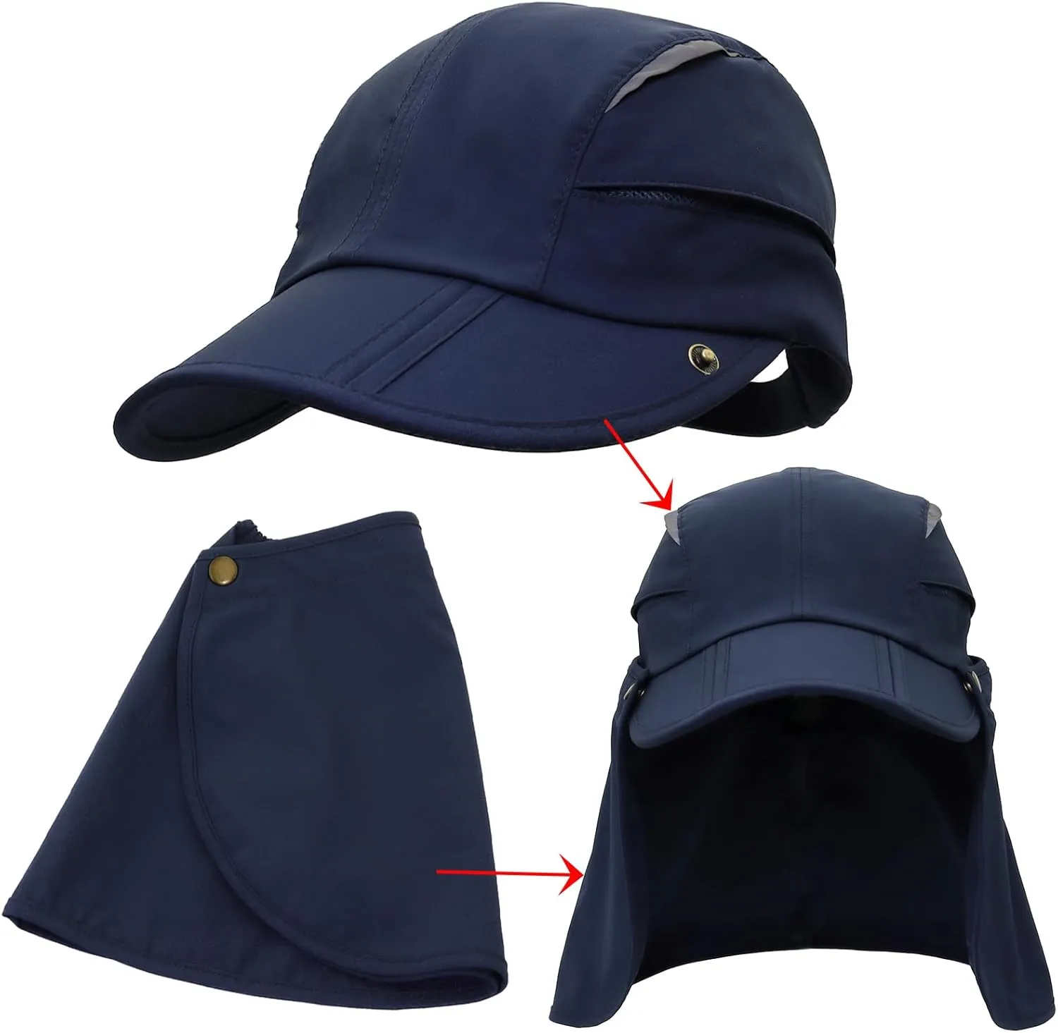 Hat with Neck Protection Detachable Multi-Purpose Summer Sun Hat Sun Protection Breathable Quick Dry UV Protection