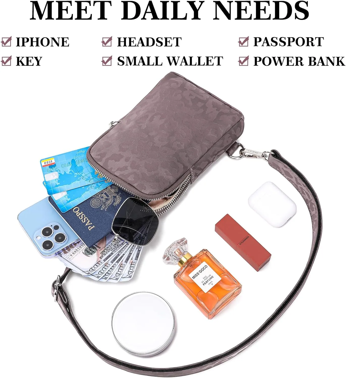 Haytijoe Small Crossbody Sling Bag for Women Travel Purses Anti Theft Cross Body Bag for Woman Fanny Packs