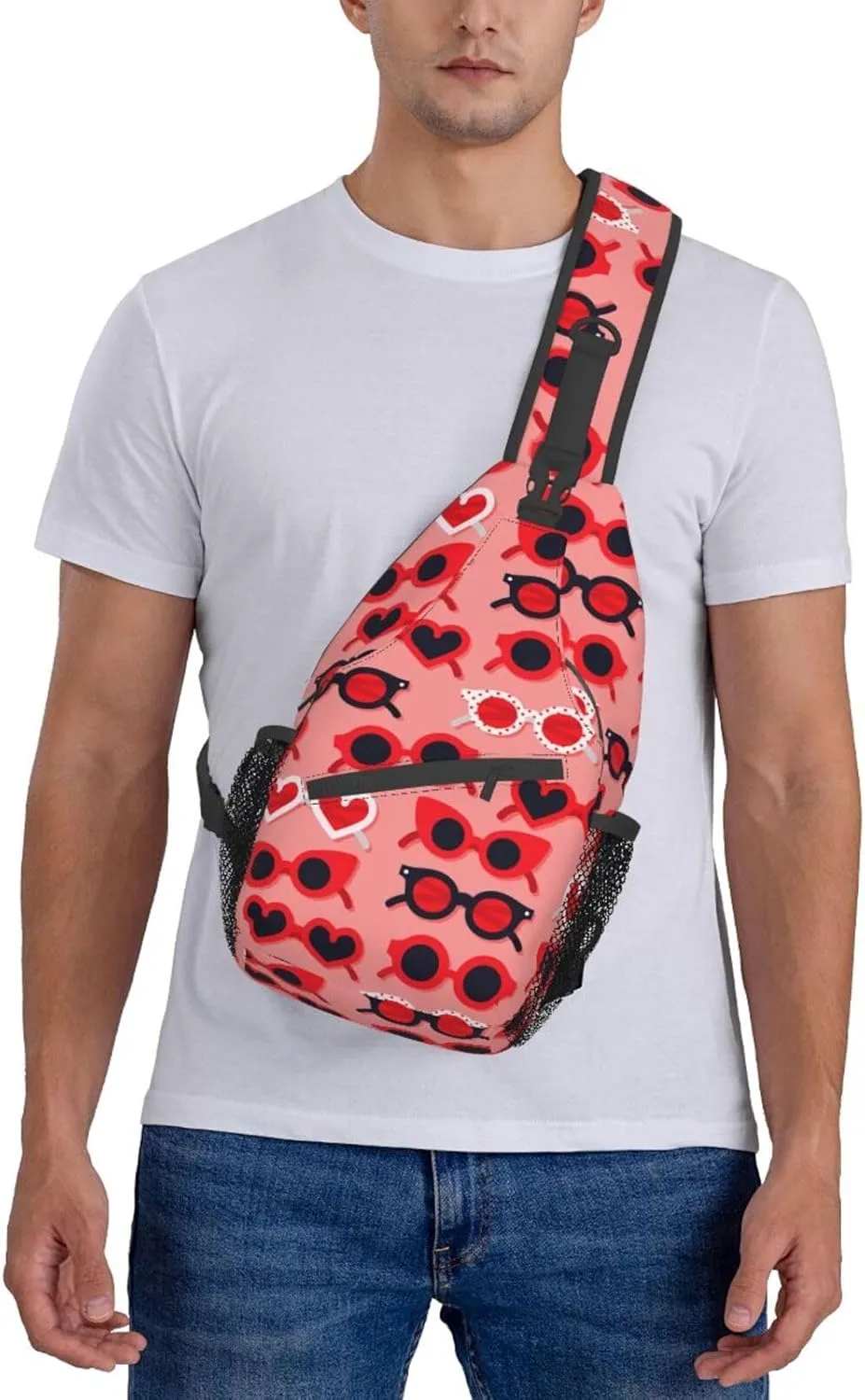 Heart Shoulder Bag Cute Sling Backpack Daypack Casual Valentines Day Bag Womens Backpack Bag