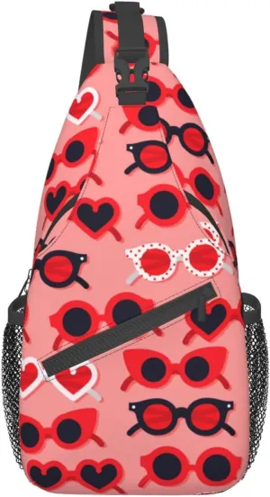 Heart Shoulder Bag Cute Sling Backpack Daypack Casual Valentines Day Bag Womens Backpack Bag