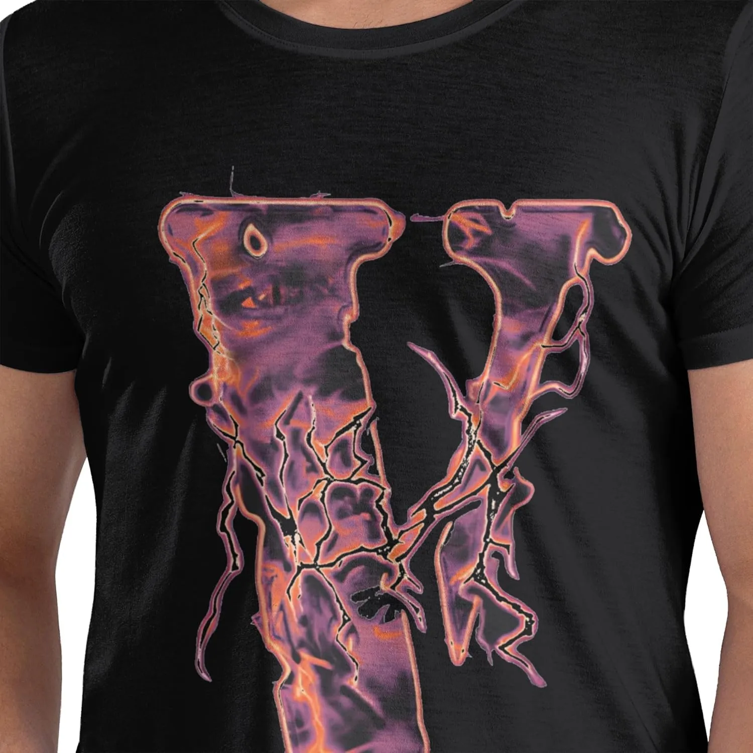 Hip Hop Big V Graphic Shirts for Men Women Casual Crew Neck Short Sleeve T-Shirt Tops for Travel Outdoor Fans Gifts