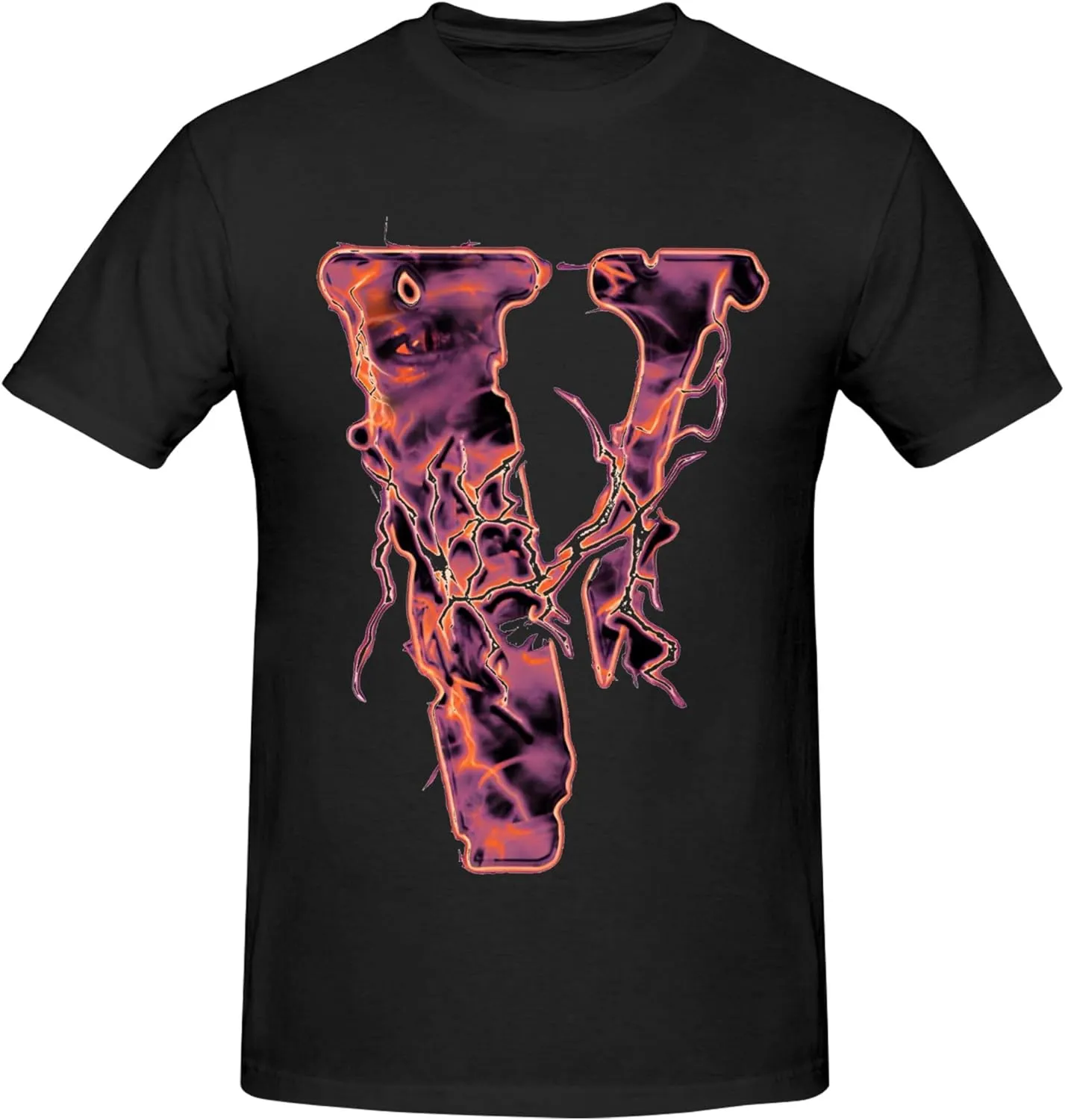 Hip Hop Big V Graphic Shirts for Men Women Casual Crew Neck Short Sleeve T-Shirt Tops for Travel Outdoor Fans Gifts