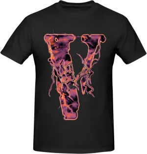 Hip Hop Big V Graphic Shirts for Men Women Casual Crew Neck Short Sleeve T-Shirt Tops for Travel Outdoor Fans Gifts