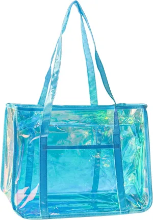 Holographic Clear Tote Bag Security Travel & Gym Clear Bag Perfect for Work Concerts Games