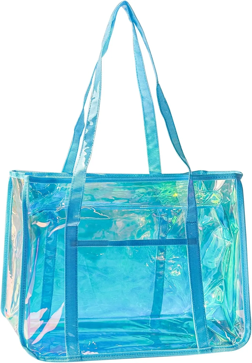 Holographic Clear Tote Bag Security Travel & Gym Clear Bag Perfect for Work Concerts Games