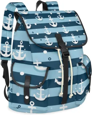 Honeybaby Vintage Waterproof Laptop Backpack for Men/Women Travel Essentials Backpack Expandable Carry On Bag with Anti-Theft Compartment Fits 15" Notebook Anchors