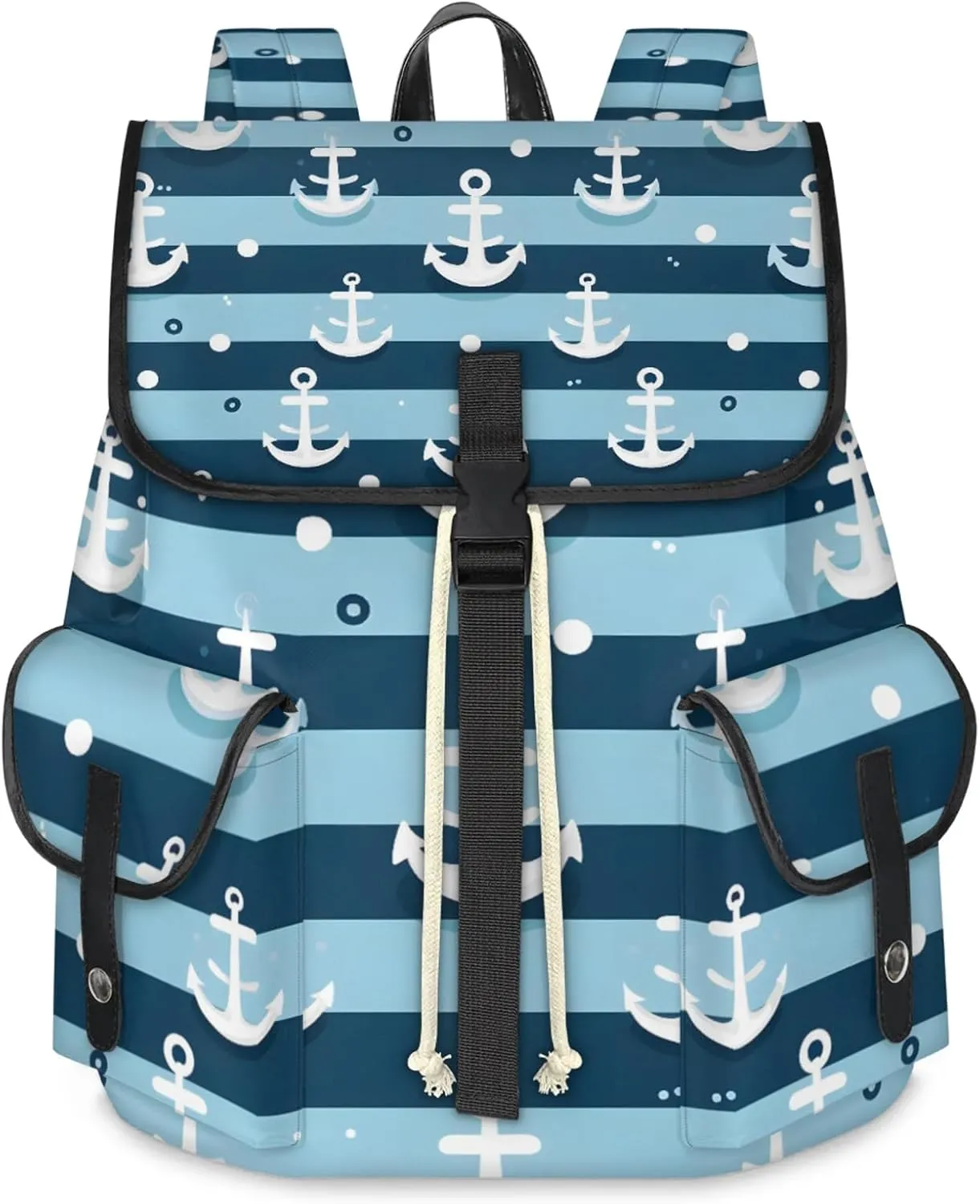 Honeybaby Vintage Waterproof Laptop Backpack for Men/Women Travel Essentials Backpack Expandable Carry On Bag with Anti-Theft Compartment Fits 15" Notebook Anchors