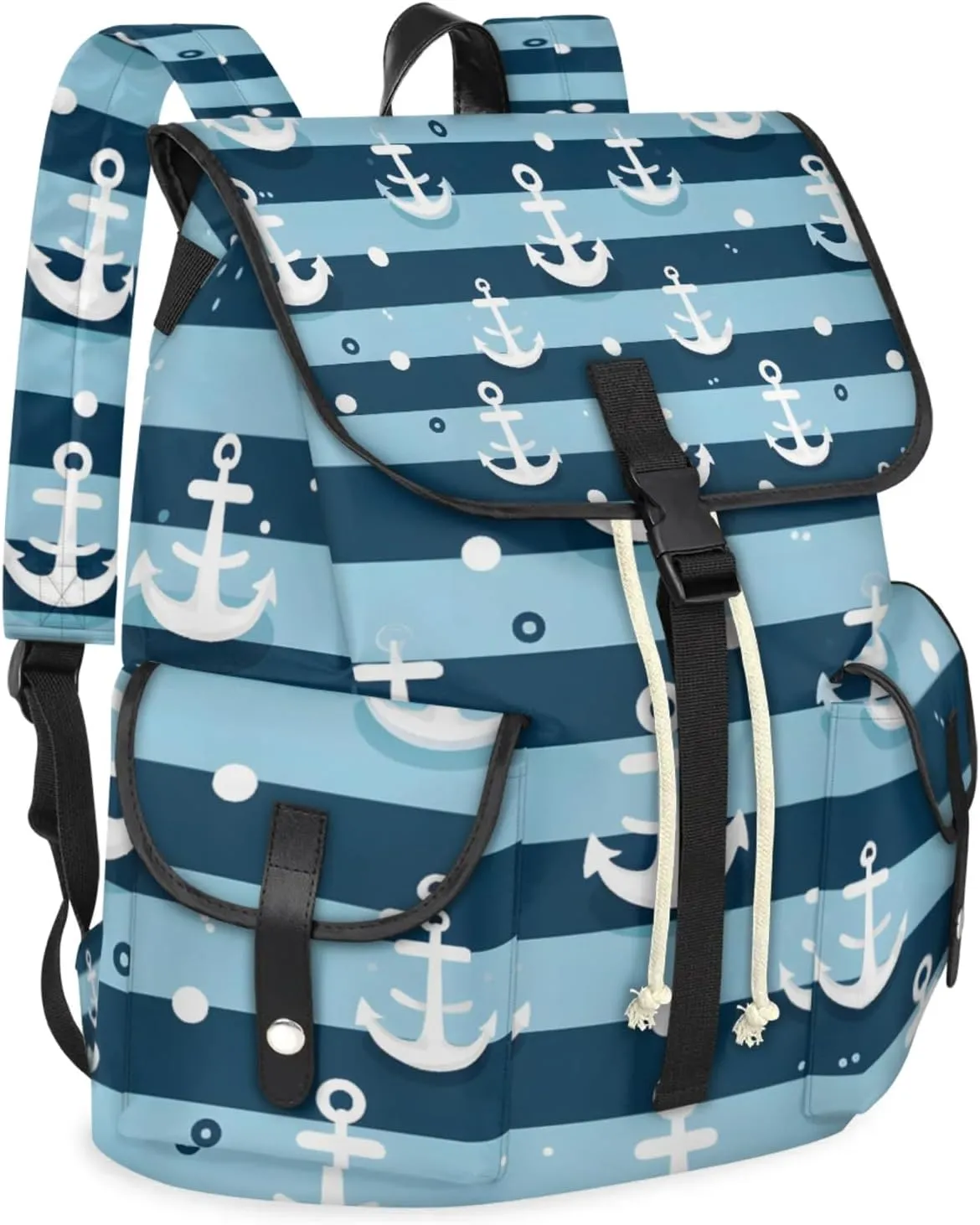 Honeybaby Vintage Waterproof Laptop Backpack for Men/Women Travel Essentials Backpack Expandable Carry On Bag with Anti-Theft Compartment Fits 15" Notebook Anchors