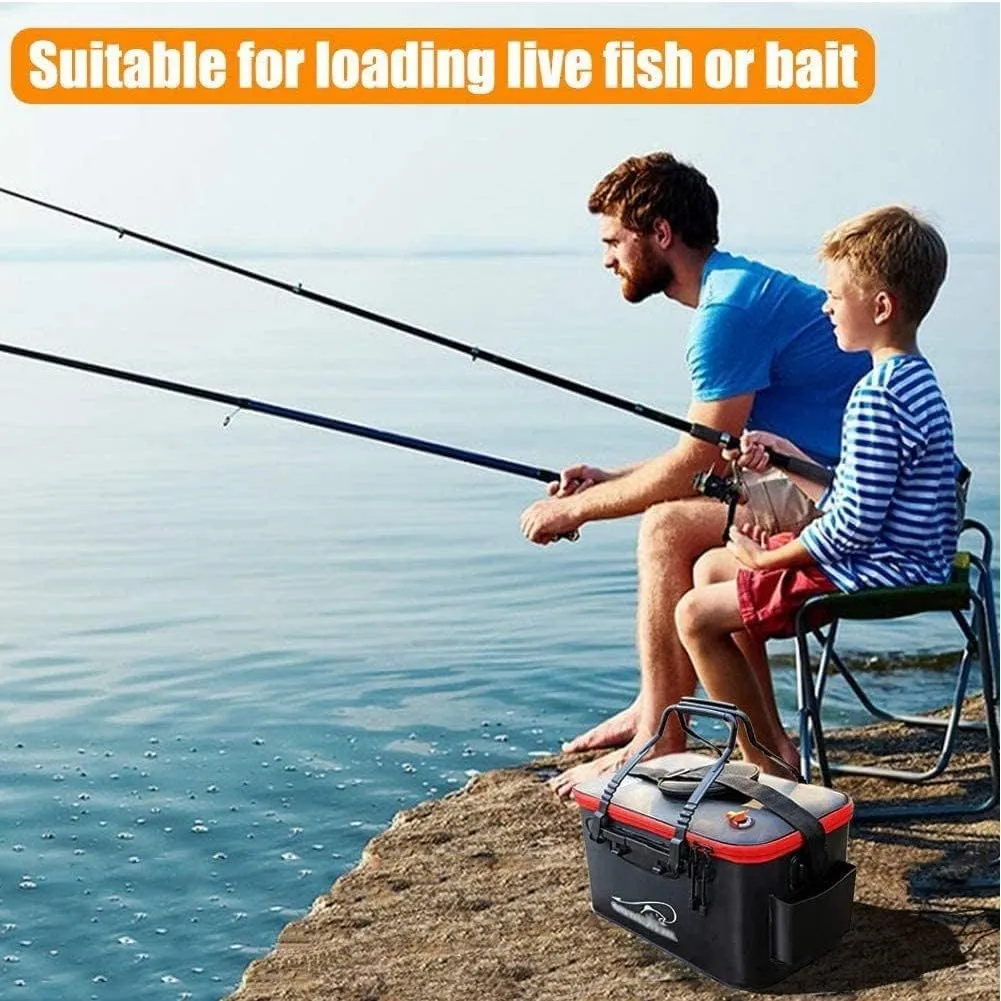 HOTRA Fishing Bucket Collapsible Water Tank Lightweight and Portable Container Foldable Fishing Bucket for Fishing Camp Black (Size : 4 US)
