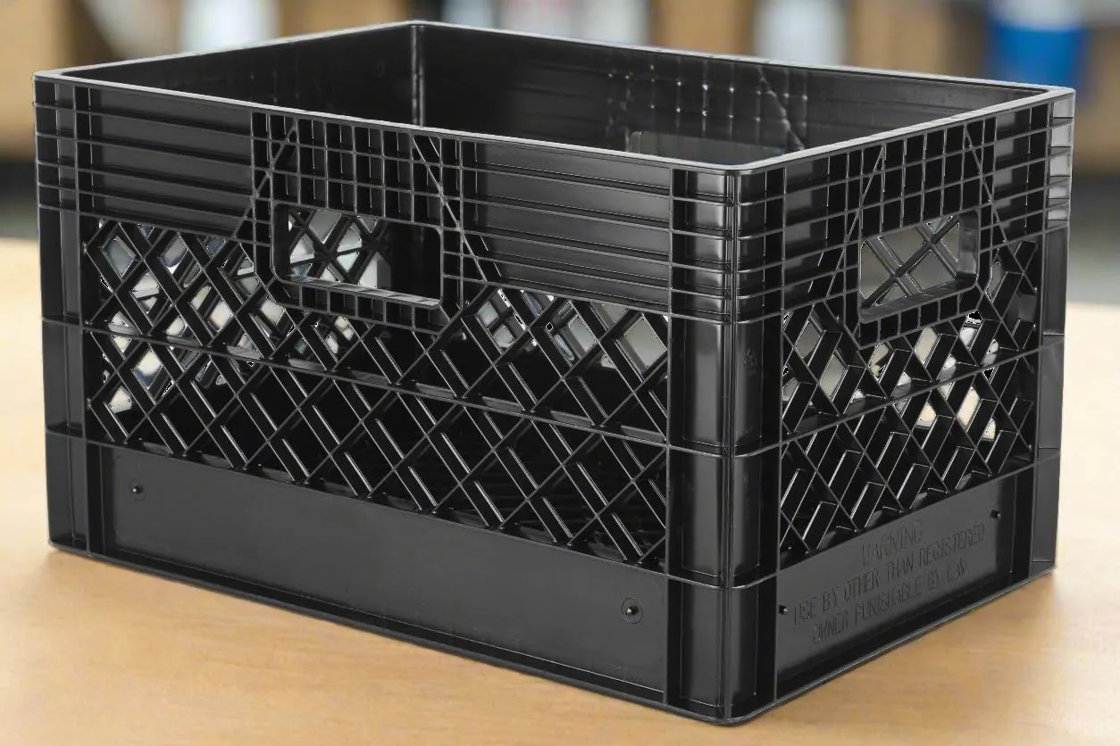 Hudson Exchange 19 x 13 x 11" (24 Quart, 3 Pack) Mesh Commercial Grade Milk Crate Handled Storage Container Tote, Black