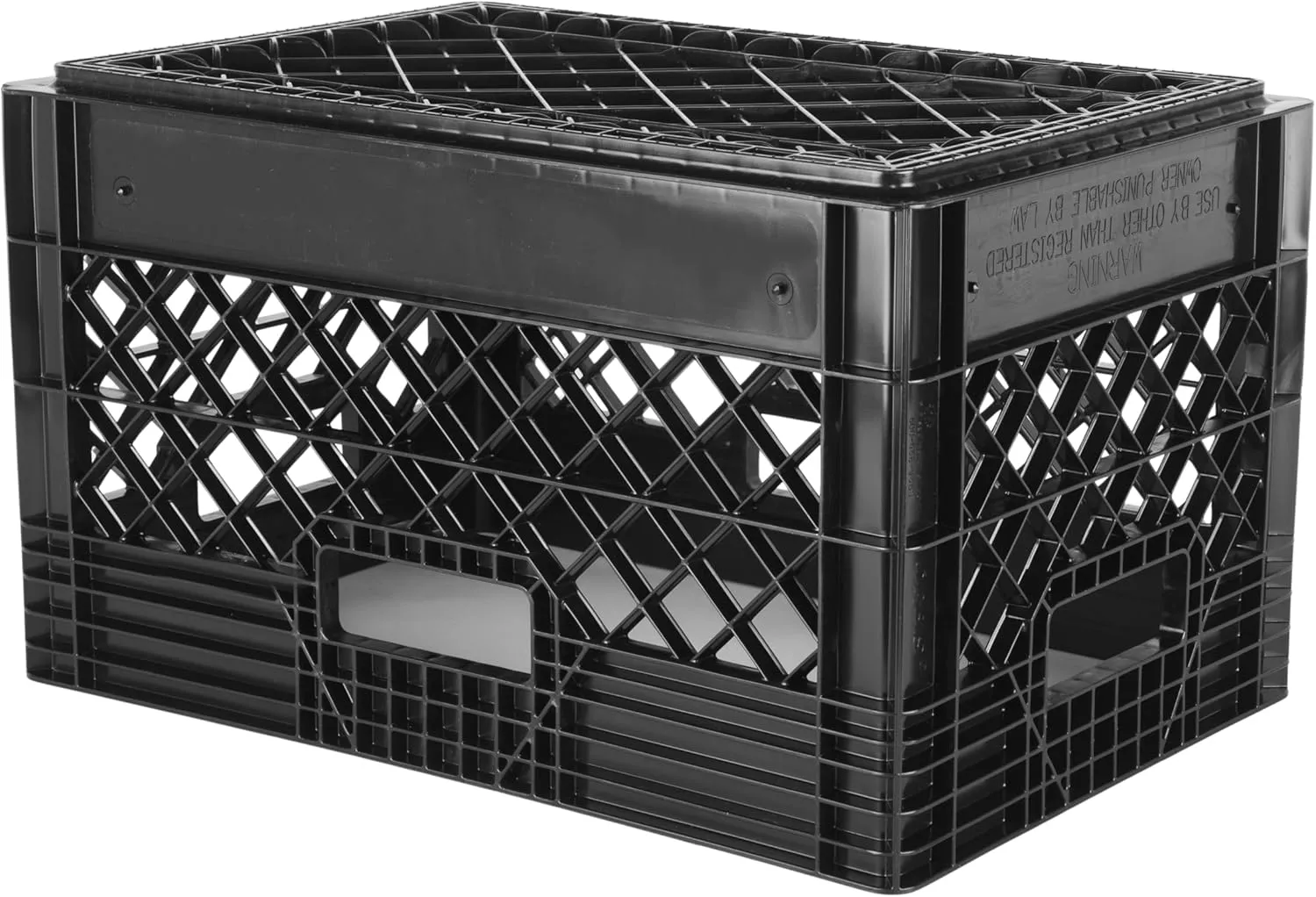 Hudson Exchange 19 x 13 x 11" (24 Quart, 3 Pack) Mesh Commercial Grade Milk Crate Handled Storage Container Tote, Black