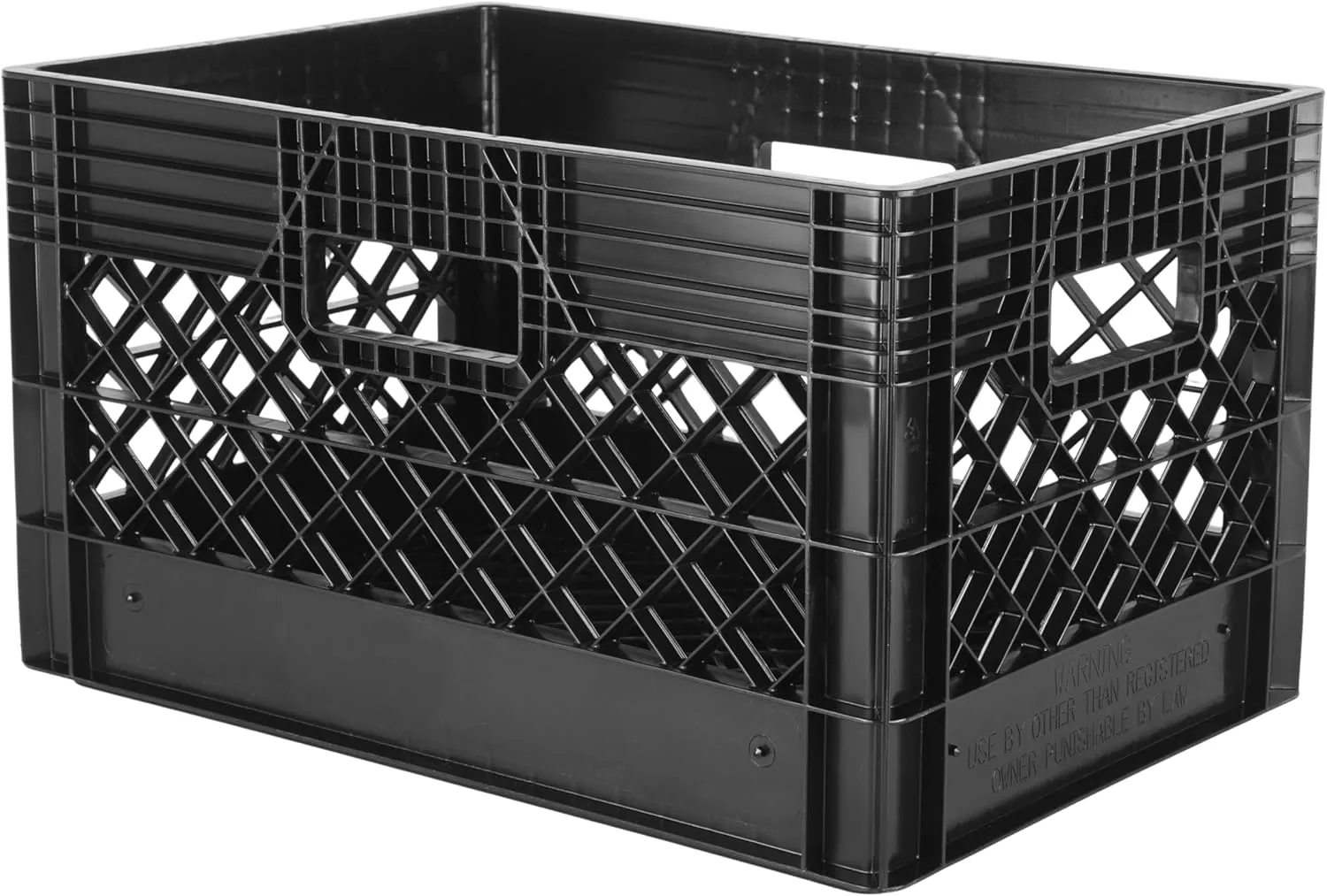 Hudson Exchange 19 x 13 x 11" (24 Quart, 3 Pack) Mesh Commercial Grade Milk Crate Handled Storage Container Tote, Black