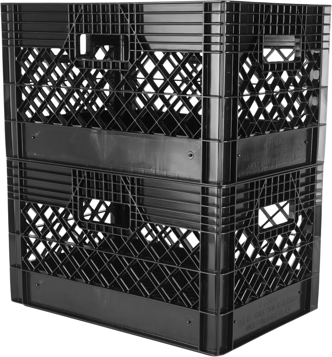 Hudson Exchange 19 x 13 x 11" (24 Quart, 3 Pack) Mesh Commercial Grade Milk Crate Handled Storage Container Tote, Black