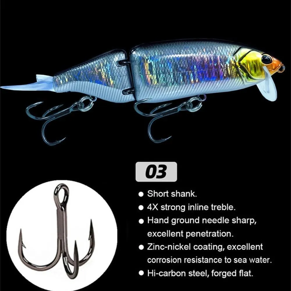 HUFFA 170mm 58.3g Hard Bait Plastic Jointed Obese Joint Hunter Soft Tail Multi-Jointed Fishing Lure Jerk Bait Swimbait