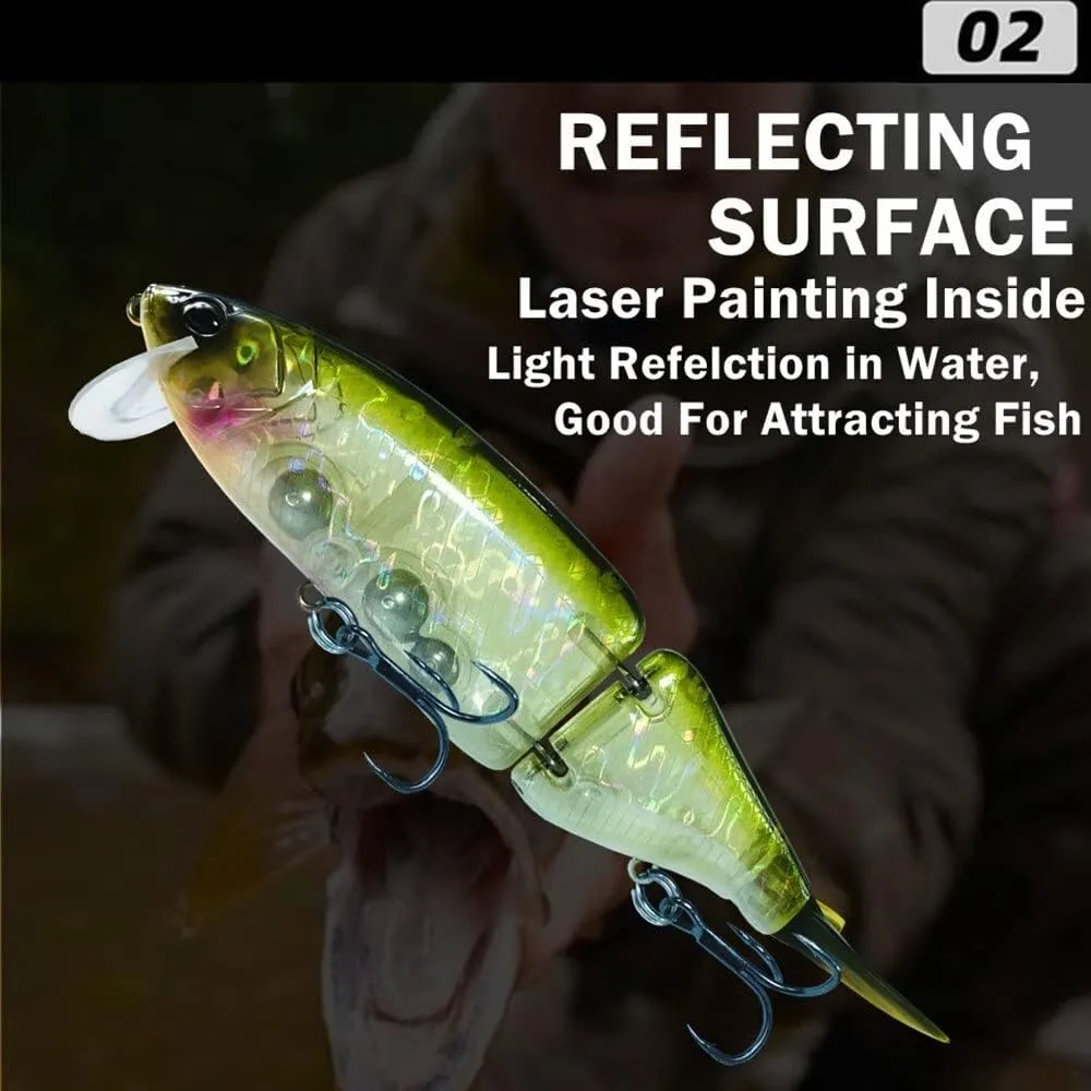 HUFFA 170mm 58.3g Hard Bait Plastic Jointed Obese Joint Hunter Soft Tail Multi-Jointed Fishing Lure Jerk Bait Swimbait