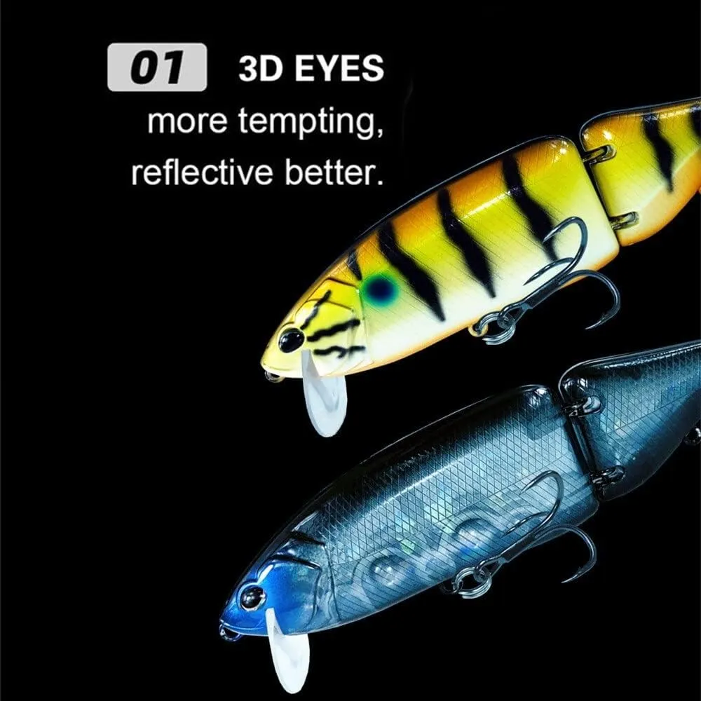 HUFFA 170mm 58.3g Hard Bait Plastic Jointed Obese Joint Hunter Soft Tail Multi-Jointed Fishing Lure Jerk Bait Swimbait