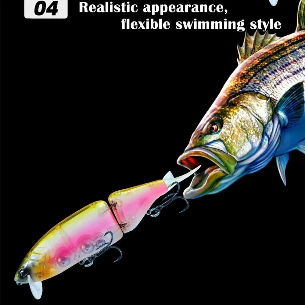HUFFA 170mm 58.3g Hard Bait Plastic Jointed Obese Joint Hunter Soft Tail Multi-Jointed Fishing Lure Jerk Bait Swimbait