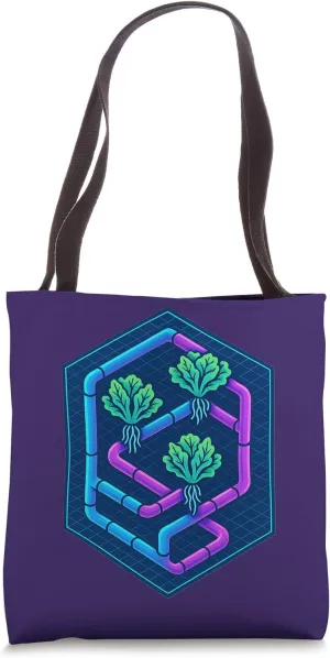 Hydroponic Urban Farmer Bright Pipe Isometric Grid Tote Bag