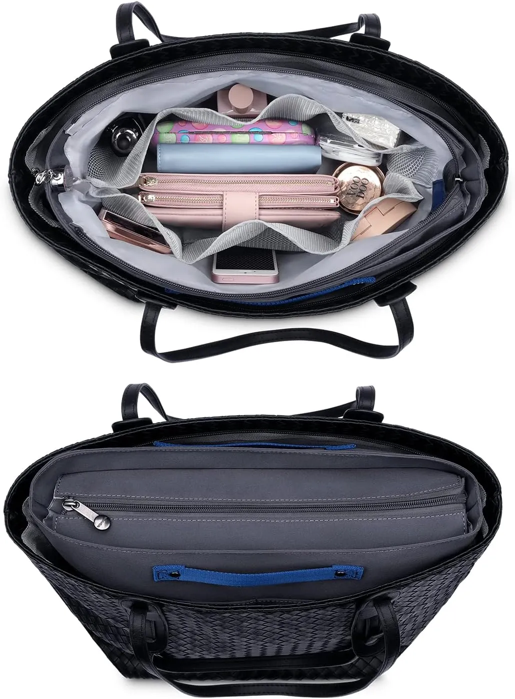 HyFanStr Purse Organizer Insert for Handbags,Tote Bag Organizer Insert Zipper Bag for Women, Handbag Organizer Inside Liner with 15 Pockets