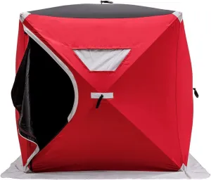 Hysache Portable Ice Fishing Shelter, Quickly Folding 2-3 Person Large Capacity Winter Warm Tent w/Carry Bag, Strong Wind Resistance, Waterproof for Outdoor Fishing, Camping